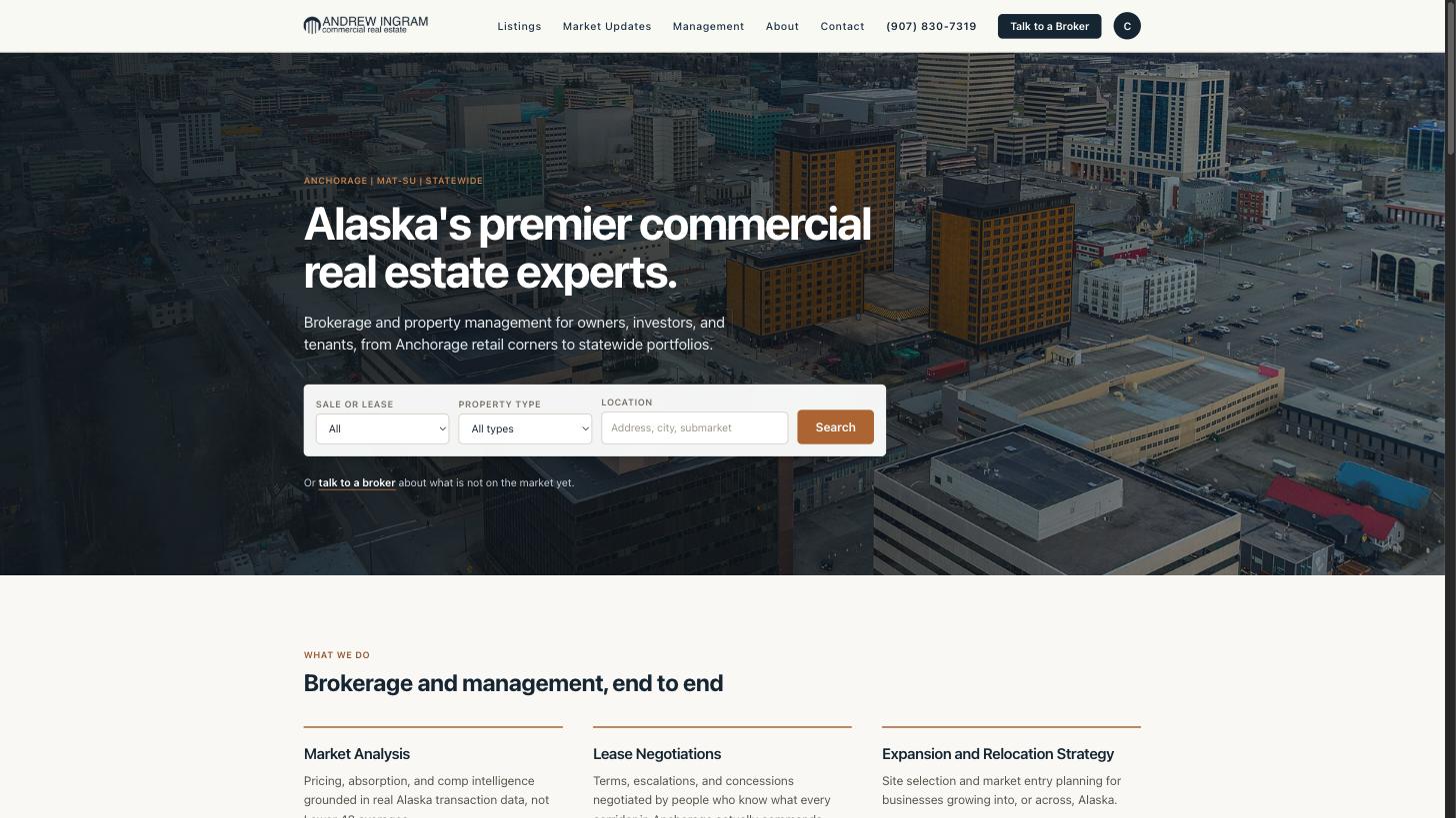 The Ingram Alaska platform homepage