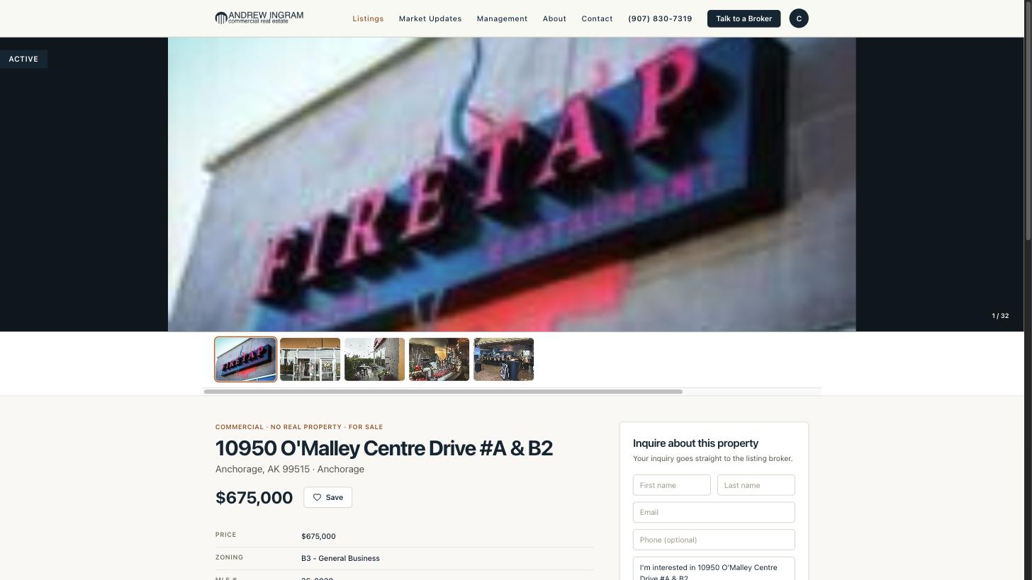 Listing detail page